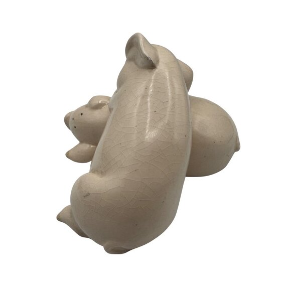 Vintage Ceramic  Stackable Pig Salt & Pepper Shakers Set - Picture 4 of 6